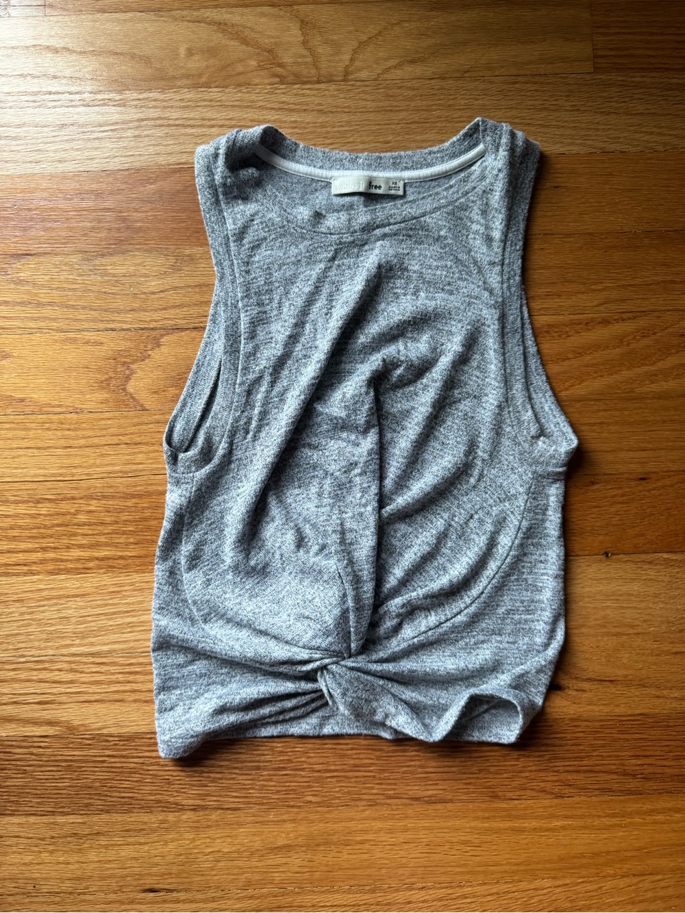 Aritzia Gray Twist Crop Tank